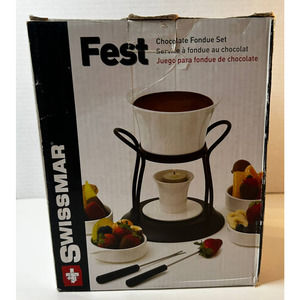 New Swissmar Fest 12-Piece Ceramic Chocolate Fondue Set -OpenBox-